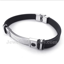 Bracciale In Gomma Con Fibra Di Carbonio E Titanio Da Uomo
