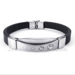 Bracciale In Gomma Con Diamanti In Titanio Da Uomo