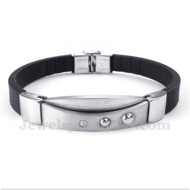 Bracciale In Gomma Con Diamanti In Titanio Da Uomo Bracciale In Gomma Con Diamanti In Titanio Da Uomo