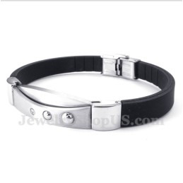 Bracciale In Gomma Con Diamanti In Titanio Da Uomo