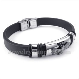 Bracciale In Gomma Con Motivo A Croce Greca In Titanio Da Uomo