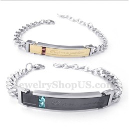 Bracciale Da Uomo In Titanio Con Diamanti Per Coppia