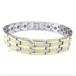 Bracciale Magnetico In Titanio E Oro Da Uomo