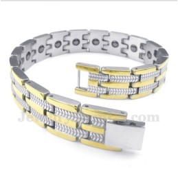 Bracciale Magnetico In Titanio E Oro Da Uomo