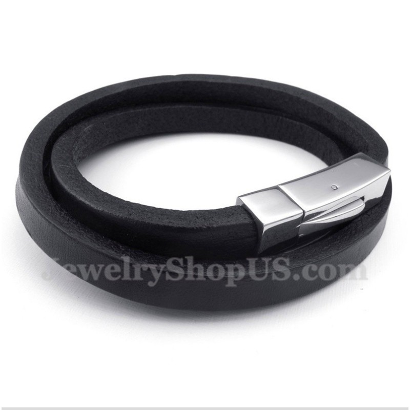 Bracciale In Pelle Di Titanio Da Uomo Bracciale In Pelle Di Titanio Da Uomo