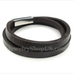 Bracciale In Pelle Di Titanio Da Uomo