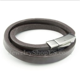 Bracciale In Pelle Di Titanio Da Uomo