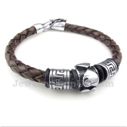 Bracciale In Pelle Di Titanio Da Uomo