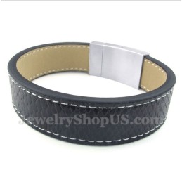 Bracciale In Pelle Di Titanio Da Uomo