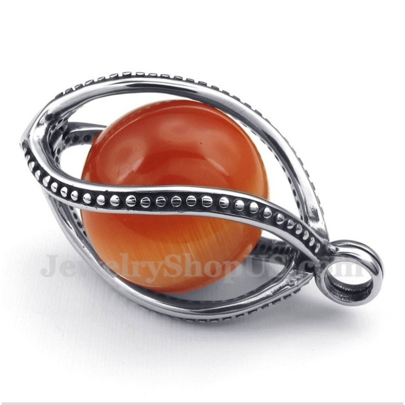 Ciondolo In Opale Rosso Titanio Da Uomo Con Catena Gratuita Ciondolo In Opale Rosso Titanio Da Uomo Con Catena Gratuita