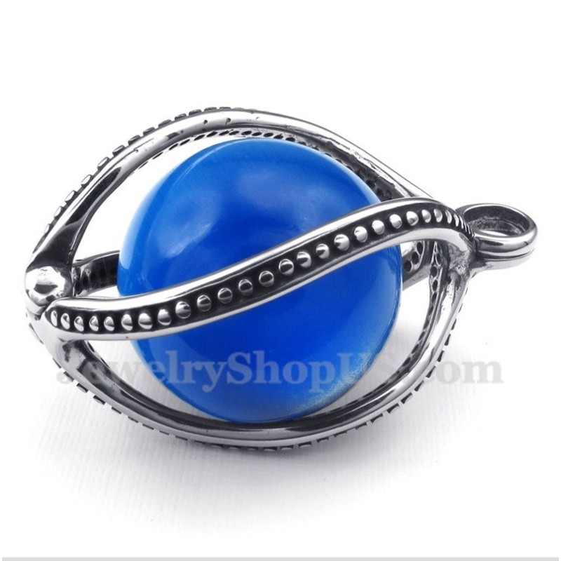 Ciondolo Da Uomo In Opale Blu Titanio Con Catena Gratuita Ciondolo Da Uomo In Opale Blu Titanio Con Catena Gratuita