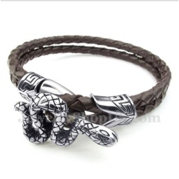 Bracciale In Pelle Di Titanio Da Uomo