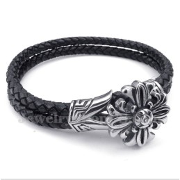 Bracciale In Pelle Di Titanio Da Uomo