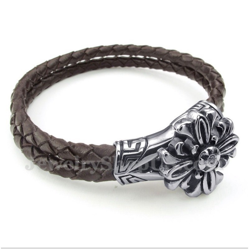 Bracciale In Pelle Di Titanio Da Uomo Bracciale In Pelle Di Titanio Da Uomo