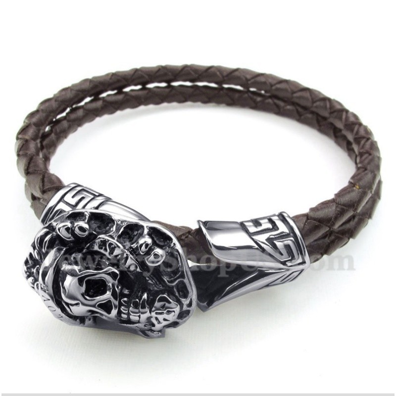 Bracciale In Pelle Di Titanio Da Uomo Bracciale In Pelle Di Titanio Da Uomo