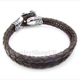 Bracciale In Pelle Di Titanio Da Uomo
