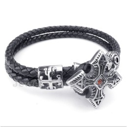 Bracciale In Pelle Di Titanio Da Uomo
