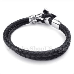 Bracciale In Pelle Di Titanio Da Uomo