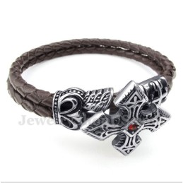 Bracciale In Pelle Di Titanio Da Uomo