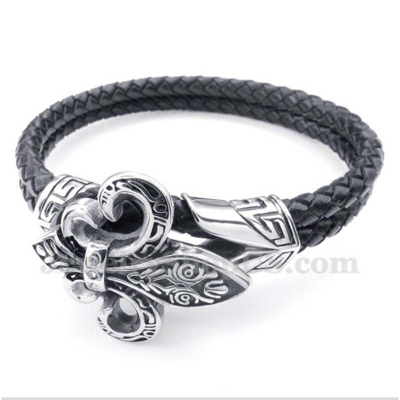 Bracciale In Pelle Di Titanio Da Uomo Bracciale In Pelle Di Titanio Da Uomo