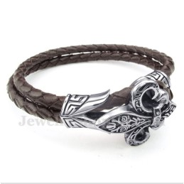 Bracciale In Pelle Di Titanio Da Uomo