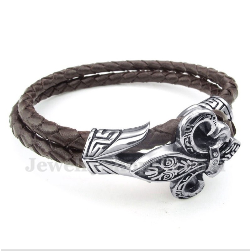 Bracciale In Pelle Di Titanio Da Uomo Bracciale In Pelle Di Titanio Da Uomo