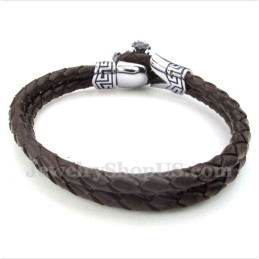 Bracciale In Pelle Di Titanio Da Uomo