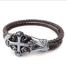 Bracciale In Pelle Di Titanio Da Uomo