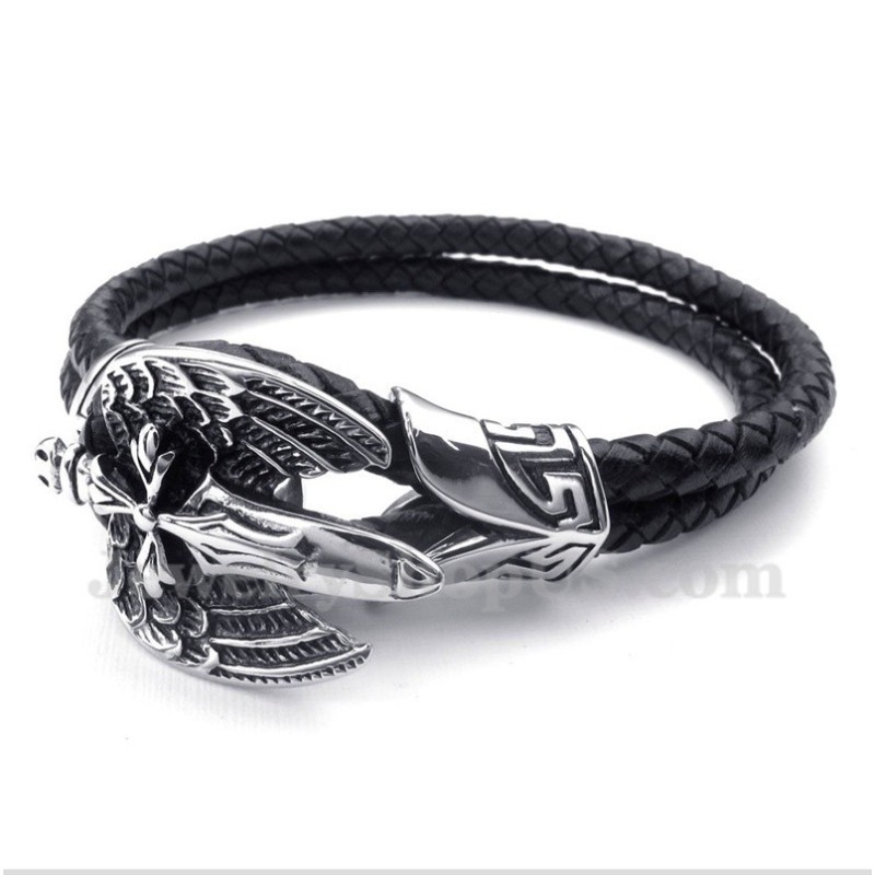 Bracciale In Pelle Di Titanio Da Uomo Bracciale In Pelle Di Titanio Da Uomo