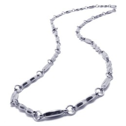 Collana Alla Moda In Argento E Titanio Da 21,9 Pollici
