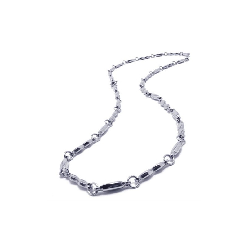 Collana Alla Moda In Argento E Titanio Da 21,9 Pollici Collana Alla Moda In Argento E Titanio Da 21,9 Pollici