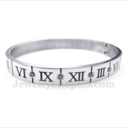 Bracciale Da Uomo In Titanio Con Numeri Romani E Diamanti