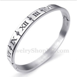 Bracciale Da Uomo In Titanio Con Numeri Romani E Diamanti