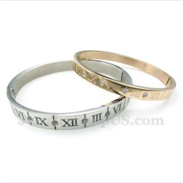 Bracciale Da Coppia In Titanio Con Diamanti E Numeri Romani (Un Paio)
