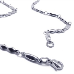 Collana Alla Moda In Argento E Titanio Da 21,9 Pollici