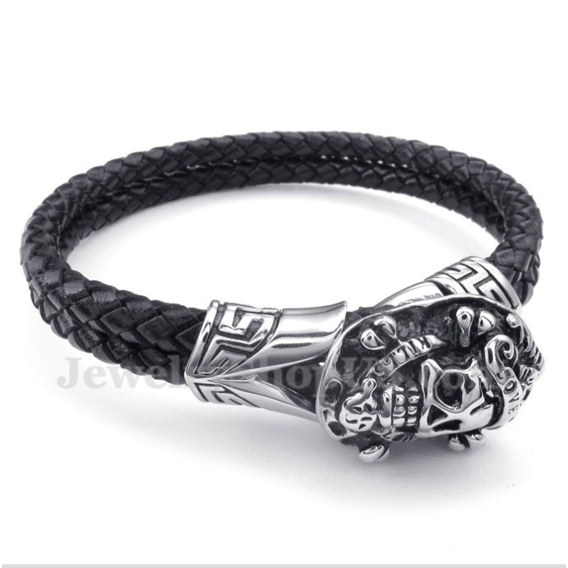 Bracciale In Pelle Di Titanio Da Uomo Bracciale In Pelle Di Titanio Da Uomo