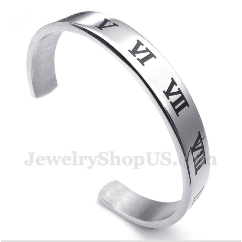 Bracciale Da Uomo In Titanio Con Numeri Romani Bracciale Da Uomo In Titanio Con Numeri Romani