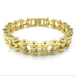 Bracciale Da Uomo In Titanio E Oro Con Catena Da Bicicletta