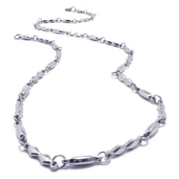 Collana Alla Moda In Argento E Titanio Da 21,9 Pollici