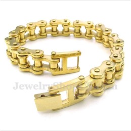 Bracciale Da Uomo In Titanio E Oro Con Catena Da Bicicletta