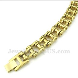 Bracciale Da Uomo In Titanio E Oro Con Catena Da Bicicletta