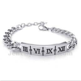 Bracciale Da Uomo In Titanio Con Numeri Romani E Diamanti