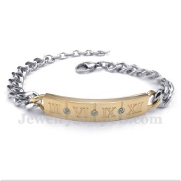 Bracciale Da Uomo In Titanio Con Numeri Romani E Diamanti