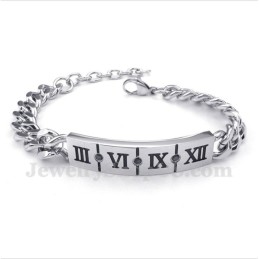 Bracciale Da Coppia In Titanio Con Numeri Romani E Diamanti (Un Paio)