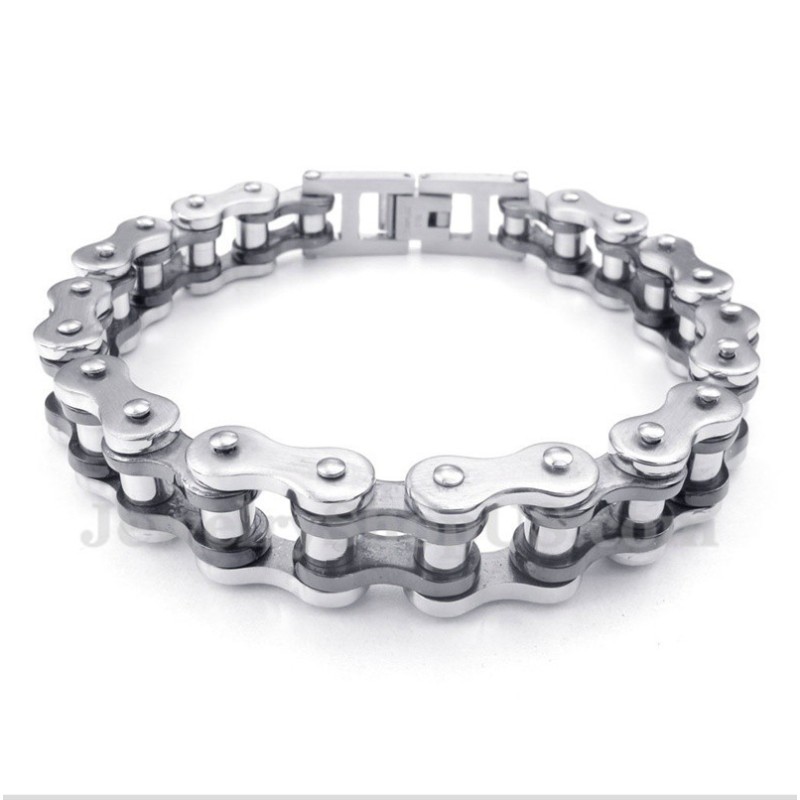 Bracciale Da Uomo In Titanio Nero Con Catena Per Bicicletta Bracciale Da Uomo In Titanio Nero Con Catena Per Bicicletta
