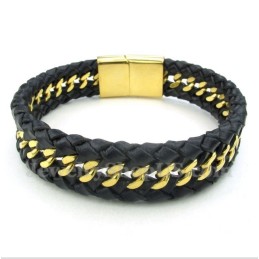 Bracciale In Pelle Di Titanio Da Uomo