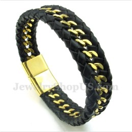 Bracciale In Pelle Di Titanio Da Uomo