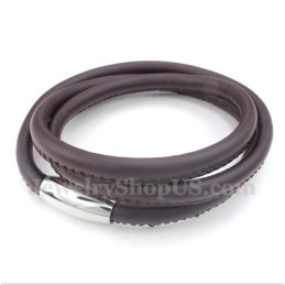 Bracciale In Pelle Di Titanio Da Uomo