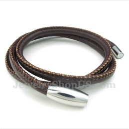 Bracciale In Pelle Di Titanio Da Uomo