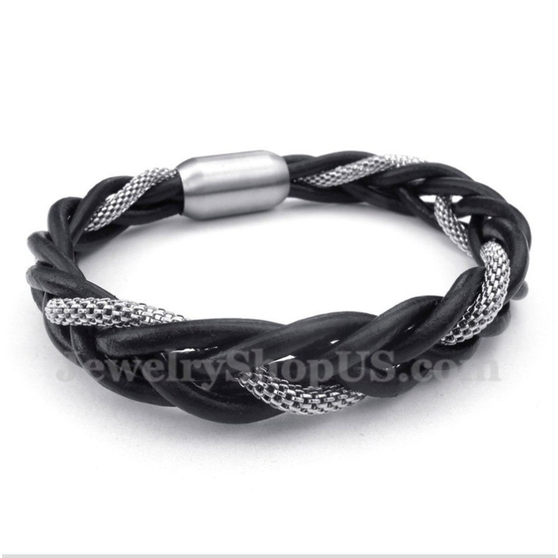 Bracciale In Pelle Di Titanio Da Uomo Bracciale In Pelle Di Titanio Da Uomo
